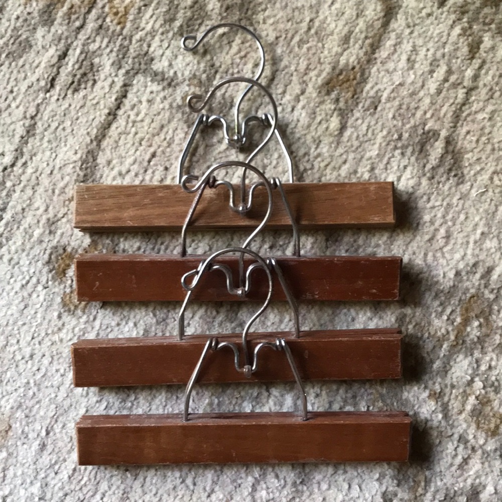 Set of 4 Vintage Wooden Hangers